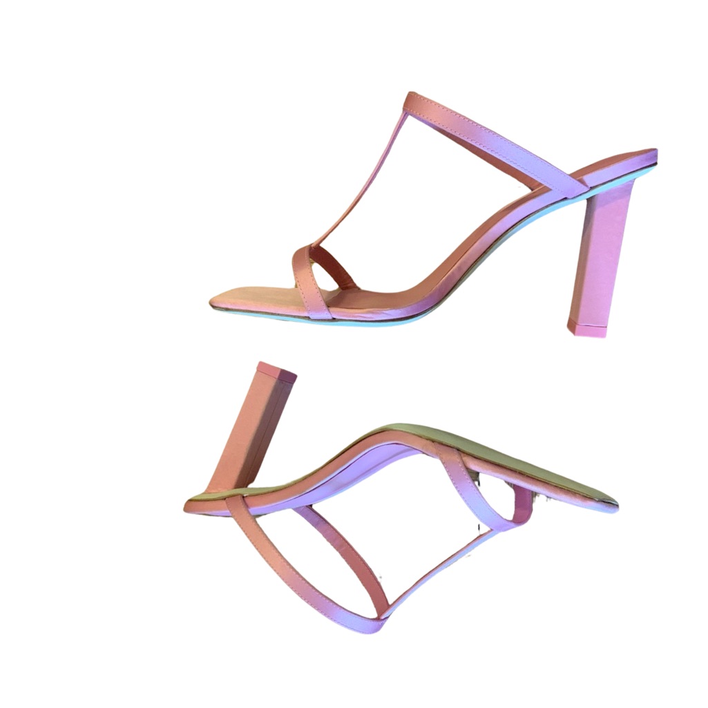 Cult Gaia Piper Mule In Rose. Satin Upper With Leather Sole. 4 In Heel. Size 8.